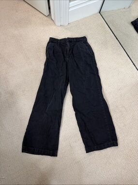 GAP Men's Black Relaxed Wide-Leg Chinos